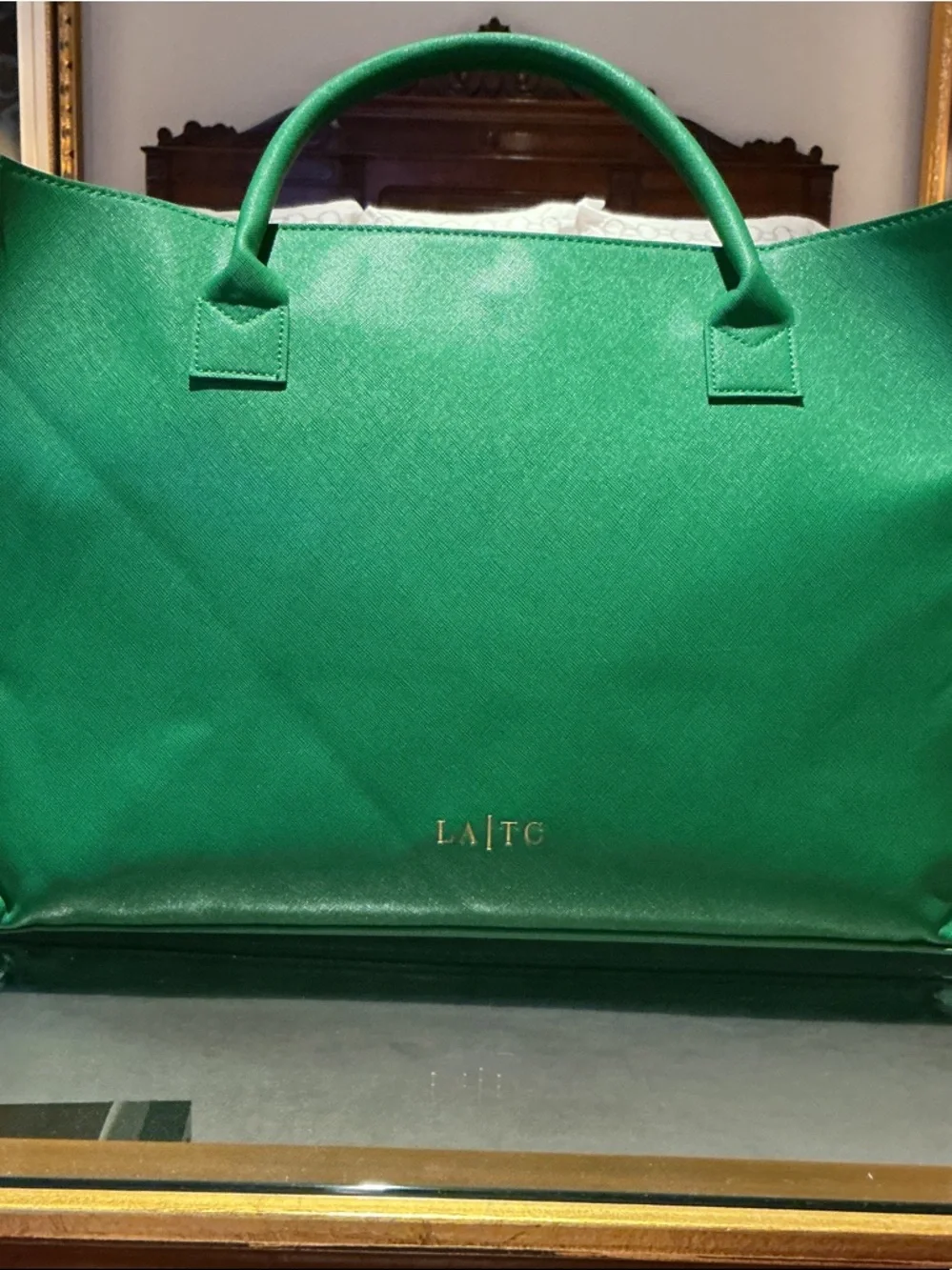 Green Script Tote - Picture 4 of 4